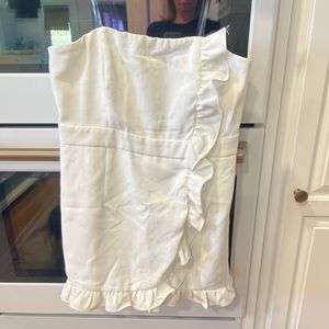 White Strapless Mini Romper Dress NWT Do+Be
